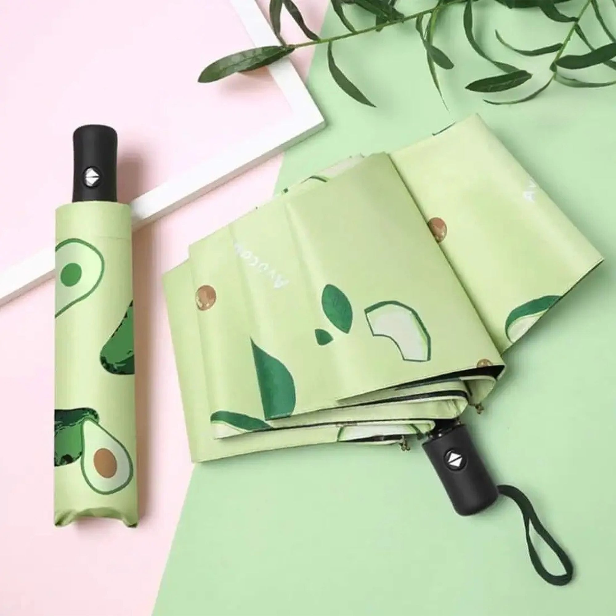 Trendy Fruit-Patterned Automatic Folding Umbrella – Sun & Rain UV Protection
